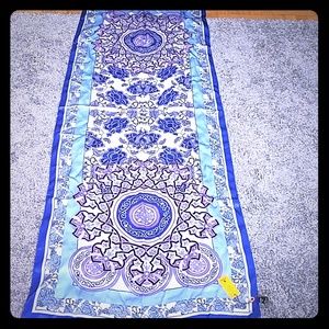 NWT Long Wensli Genuine Silk Scarf